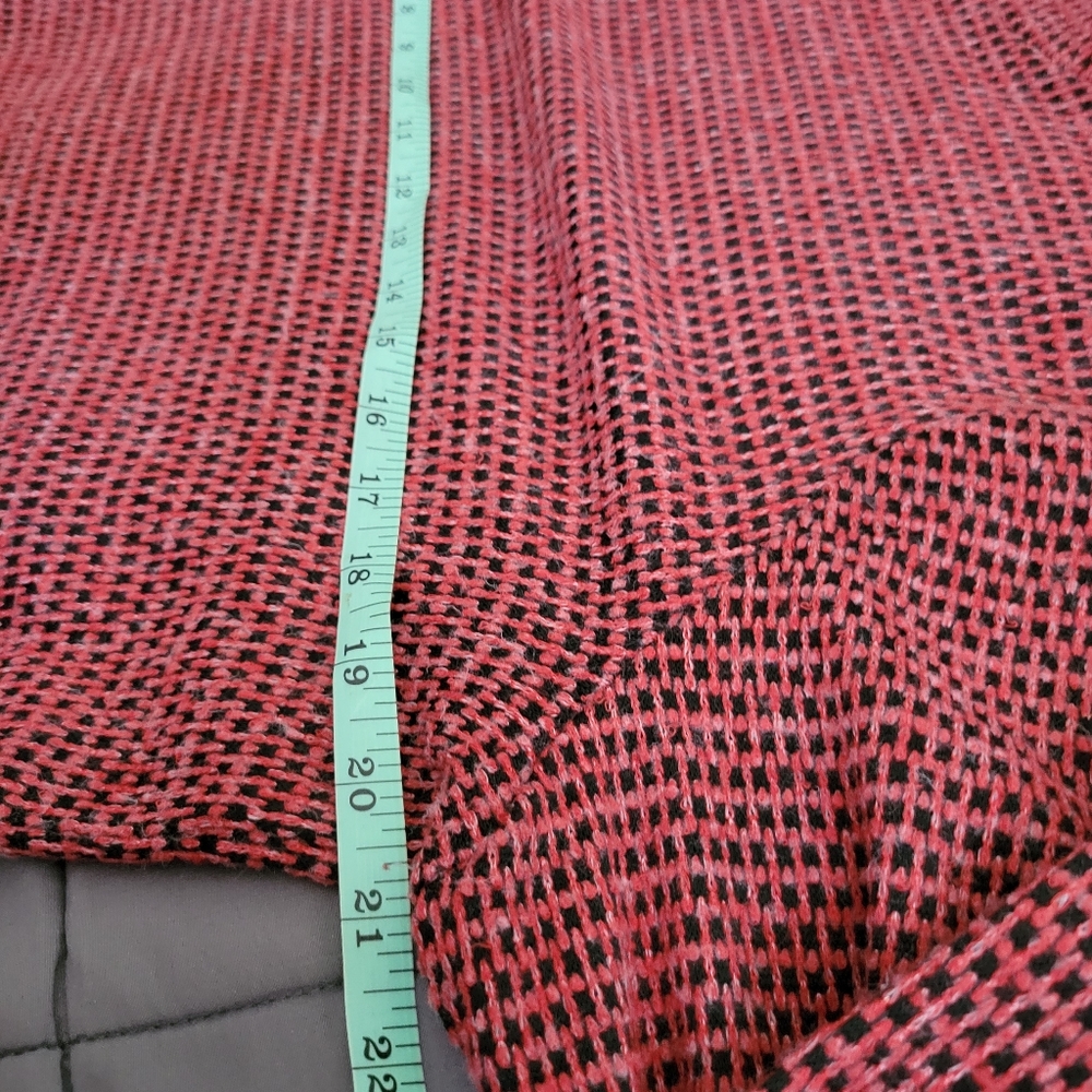 Apt. 9 | Red/Black Mock Checkered Asymmetrical Hem Sweater - Picture 8 of 9